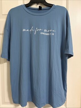 SHEIN Blue Inspirational "Made for More" Ephesians Graphic Tee